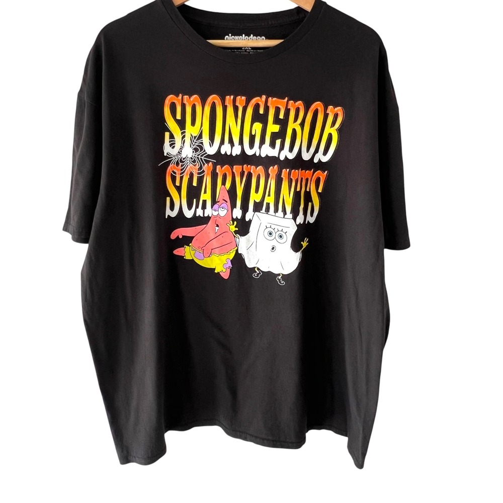 Nickelodeon Spongebob Scarypants Halloween T-Shirt Mens 2XL Black Patrick Ghost